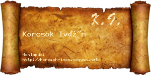 Korcsok Iván névjegykártya