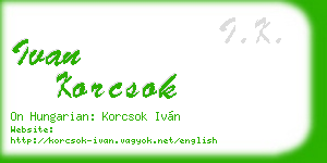 ivan korcsok business card
