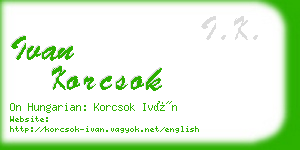 ivan korcsok business card
